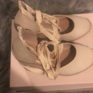 Just Fab tie up wedges